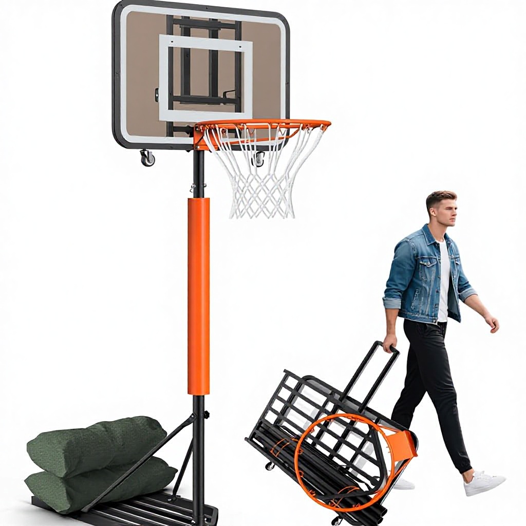 Basketball Hoop - Adjustable Portable Basketball Hoop System 7.1-8.9ft