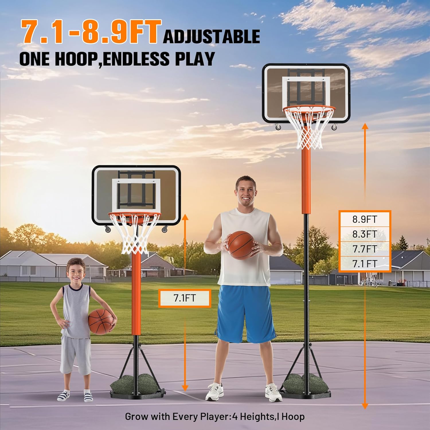 Adjustable Portable Basketball - Basketball Hoop review and price